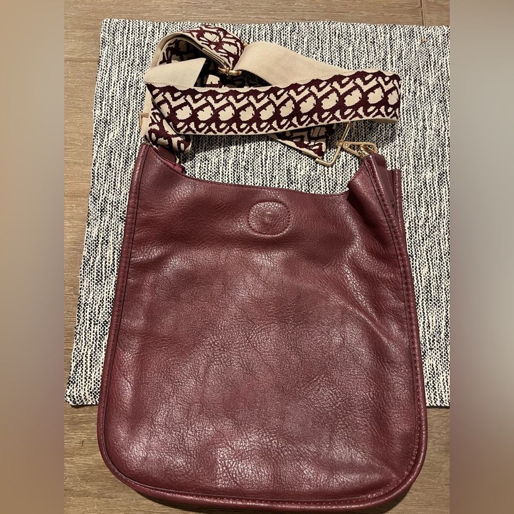 Crossbody Burgundy faux Leather Shoulder Bag